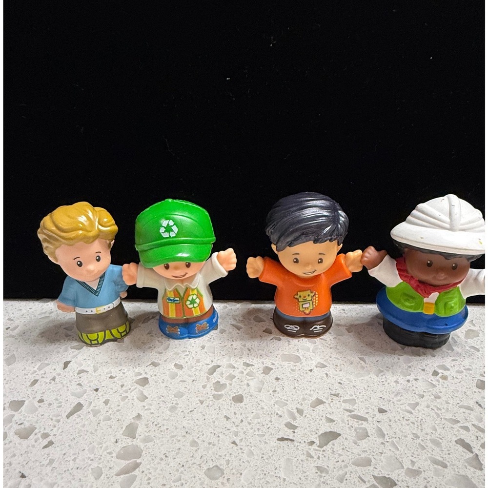 Fisher Price Little People Boy Figures Community Helpers Lot of 4 Collectible